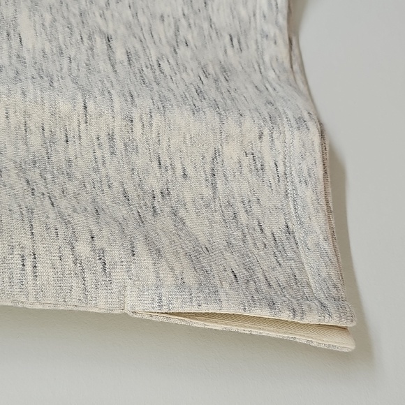 Mile(s) Madewell Lace Front, Short Sleeve Hoodie, Heather Cream Gray, Sz M, NEW - Picture 3 of 8